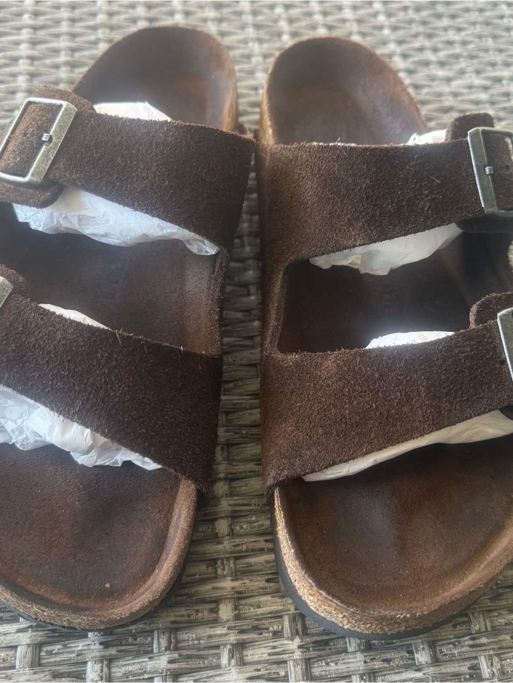 Birkenstock Arizona Suede Double Buckle Sandal - Brown (Men) - Picture 4 of 8